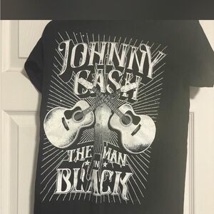 Ash Black Graphic Tee with White Cash Print